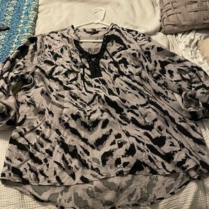 Gray and Black blouse Rock and Republic